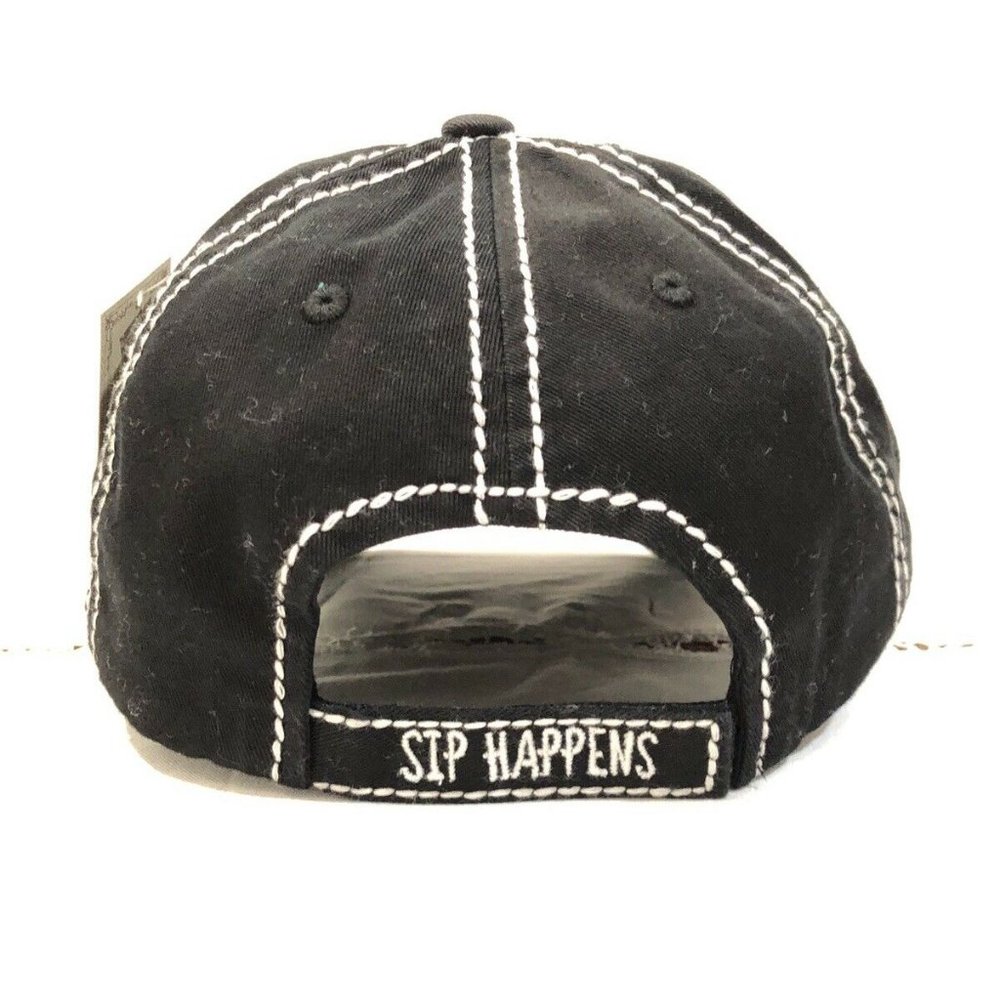 NWT Distressed Black Cap - Picture 2 of 2